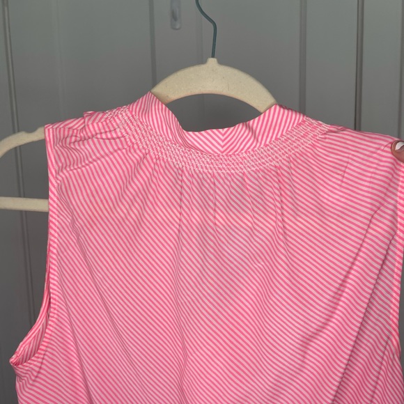 Lilly Pulitzer Pink White Stripe Sleeveless Blouse - Picture 7 of 10